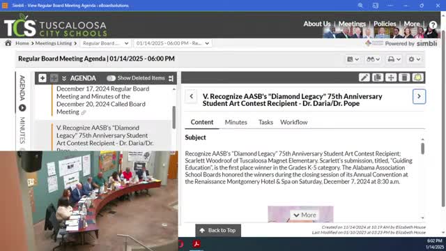 Tuscaloosa City Schools honors student statewide art winner and K–12 writing contest champions