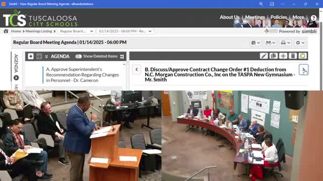 Board accepts $242,889.64 deductive change order for N.C. Morgan construction project