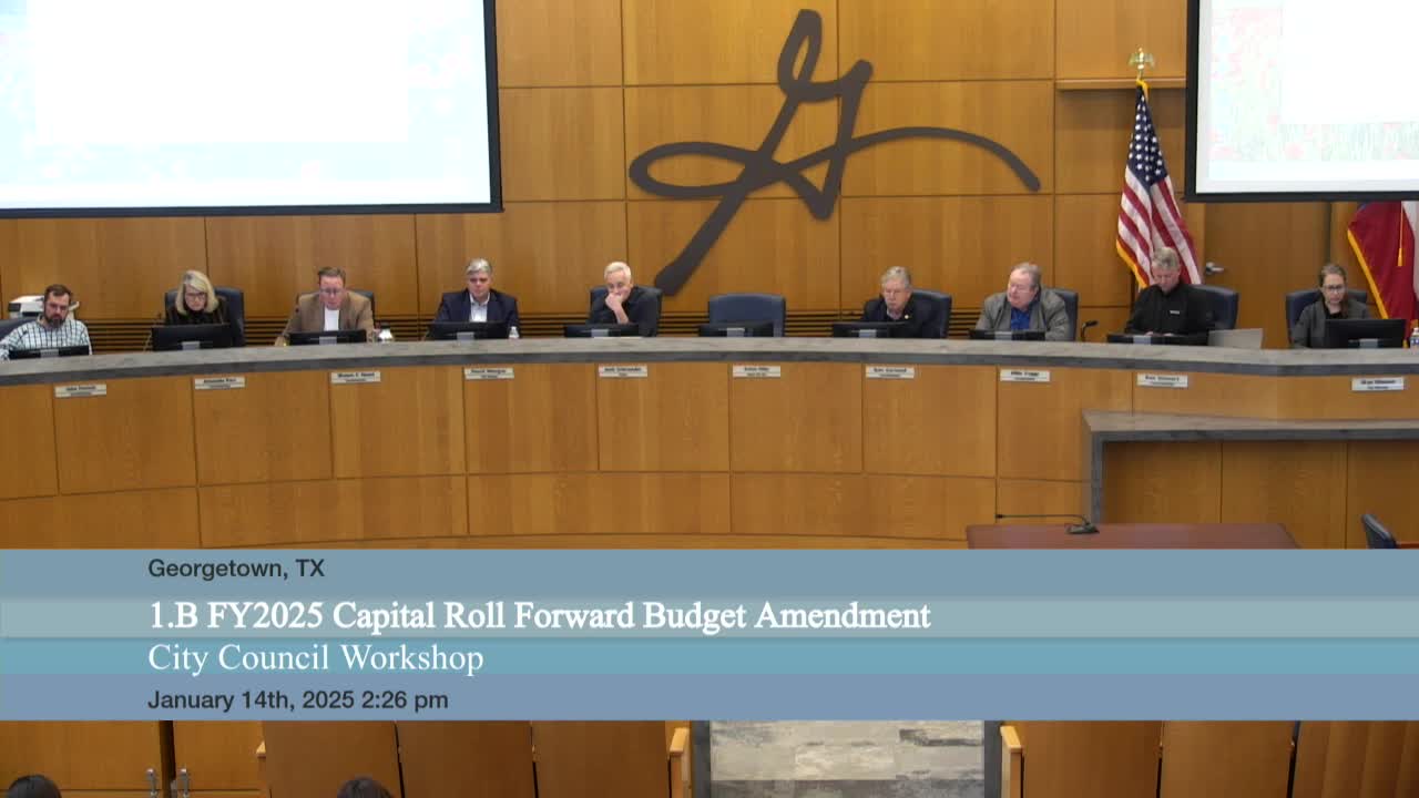 Council briefed on $612 million CIP roll forward; operational roll forwards total about $16 million