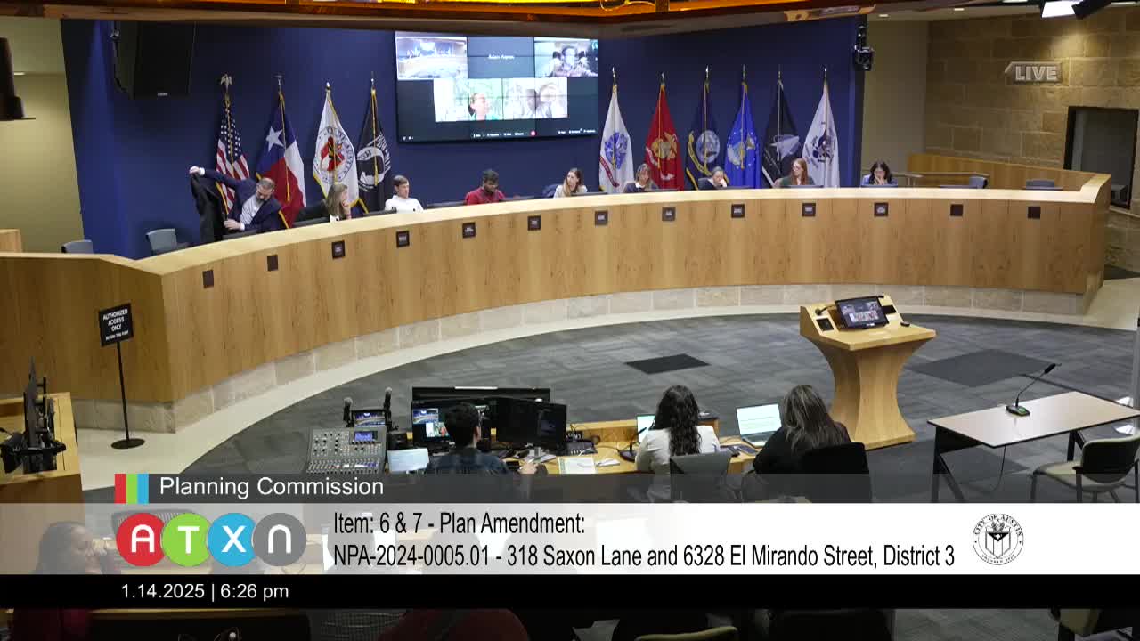 Planning Commission approves upzoning request for Saxon Lane site; applicant says some units will be income‑restricted