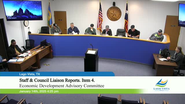 Lago Vista advisory committee weighs EDC Type B bylaws, plans subcommittee and attorney briefing