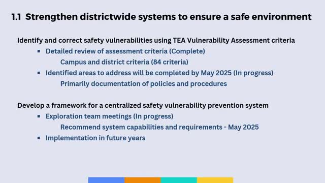 CCISD outlines TEA vulnerability review, centralized safety framework and behavior support center status