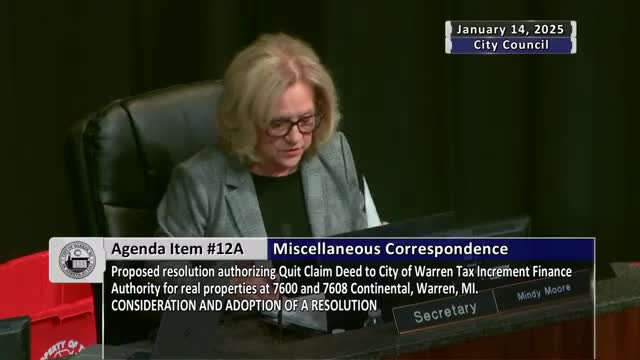 Council transfers two city parcels to TIFA to advance Van Dyke corridor project; amendment ensures $5,000 return to general fund