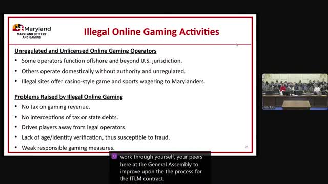 Maryland regulators describe offshore 'illegal' online gaming as persistent challenge; cease-and-desist letters ineffective so far