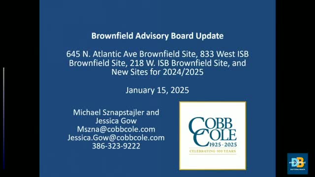 Daytona Beach brownfields program presenter outlines five-site cleanup, redevelopment timelines