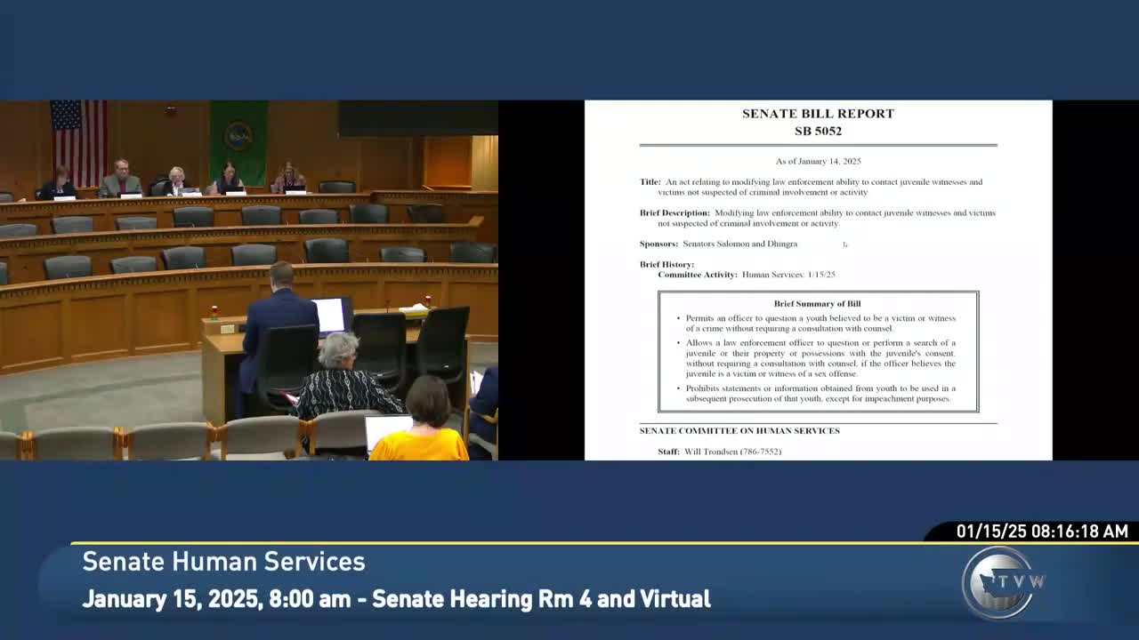 Bill clarifies when officers may question juvenile victims or witnesses without youth-access consultation