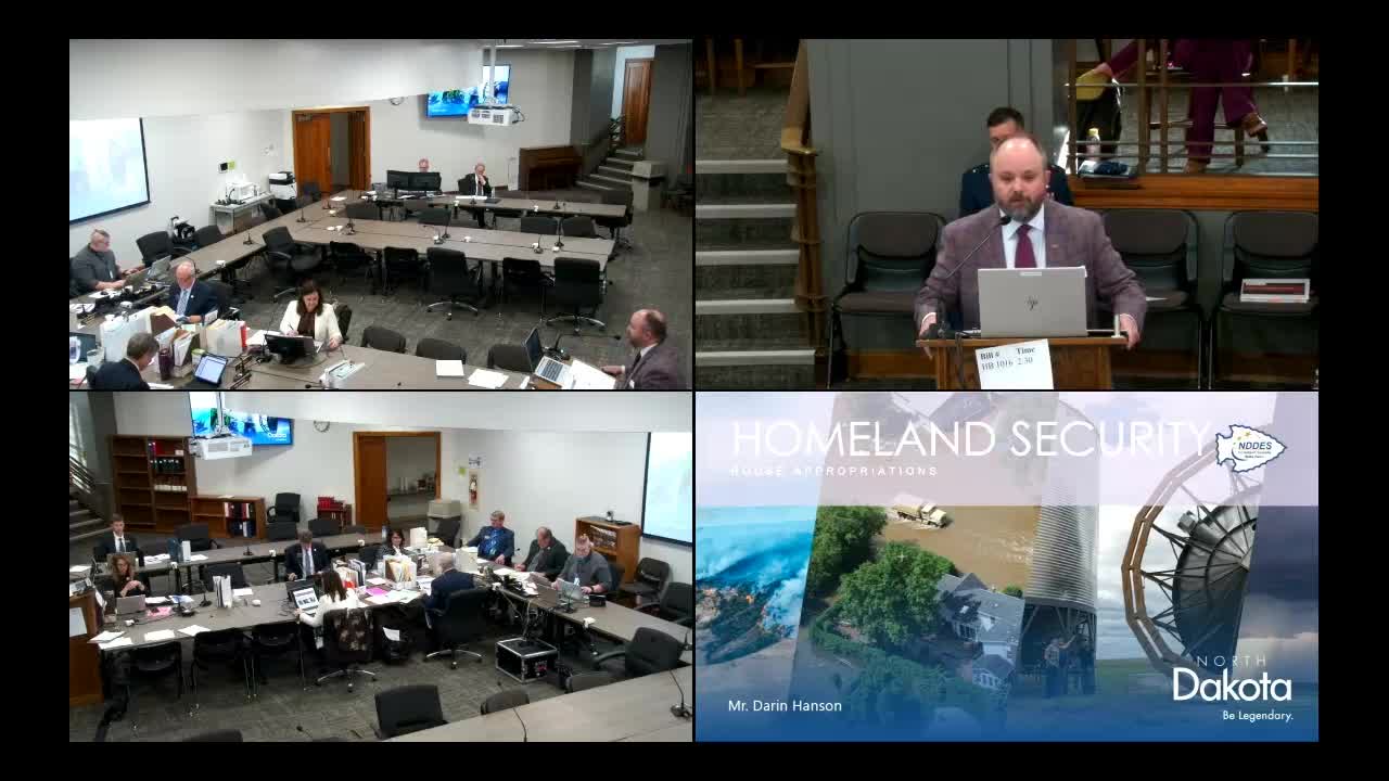 DES Homeland Security requests funding to sustain NDresponse website, mitigation loan authority and Watch Center staffing