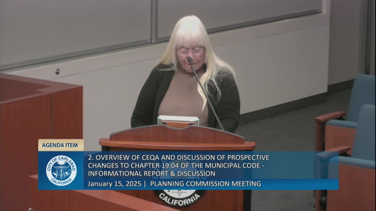 Carlsbad planning commission reviews CEQA overview as city considers shifting exemption decisions from planner to decision-making bodies