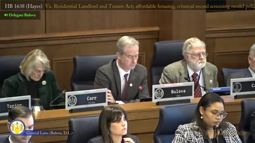 House committee advances bill to standardize criminal-history screening for state-funded rental housing with enactment delay