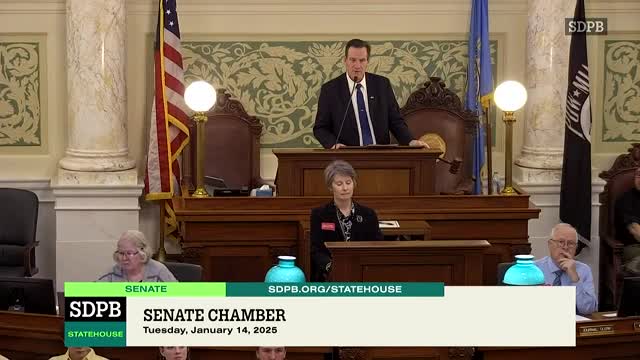 South Dakota Senate elects Chris Carr president pro tempore, adopts temporary rules and conducts first reading of bills