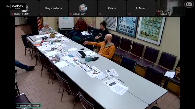 Community Board 11 bylaws committee debates gallery-session registration, reporting and committee rules; no quorum