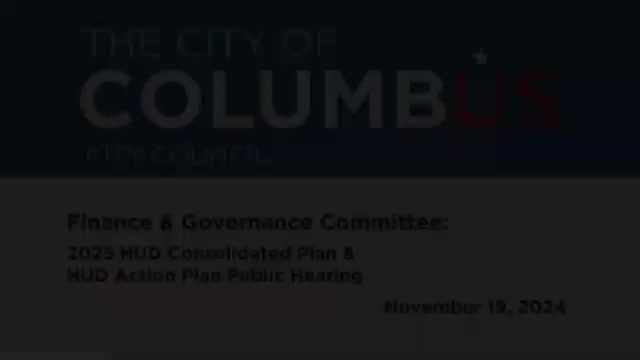 Columbus presents draft 2025–2029 consolidated plan and 2025 annual action plan, proposes $7.5M in CDBG and targeted HUD investments