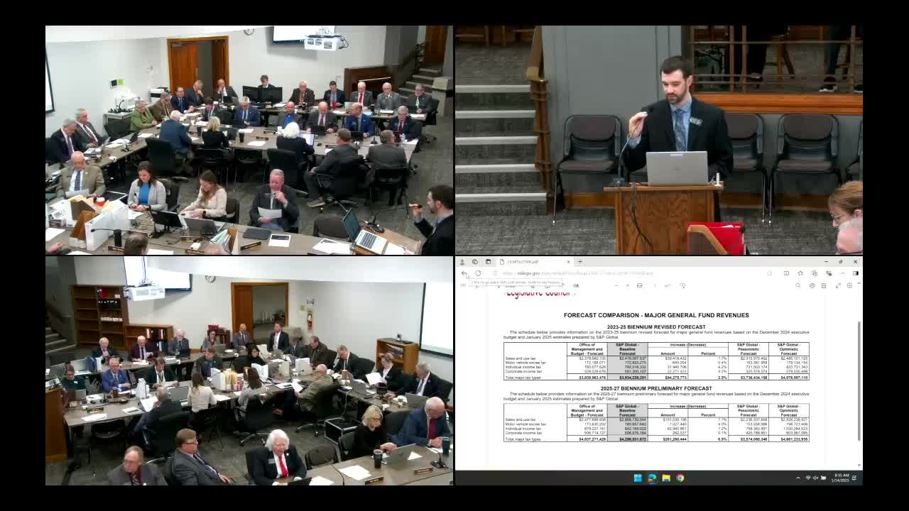 S&P Global forecast largely matches OMB; committees to adopt preliminary revenue forecast next week