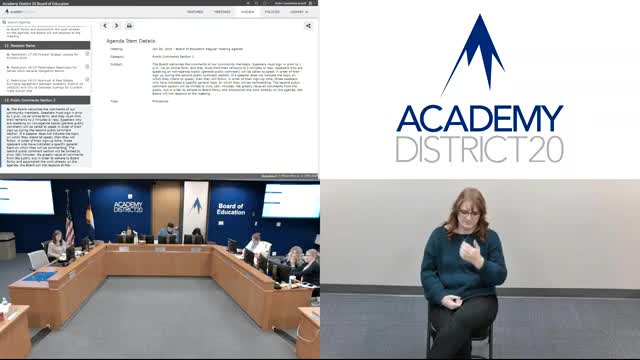 Parents demand accountability from Academy District 20 board over explicit content and defamation lawsuit