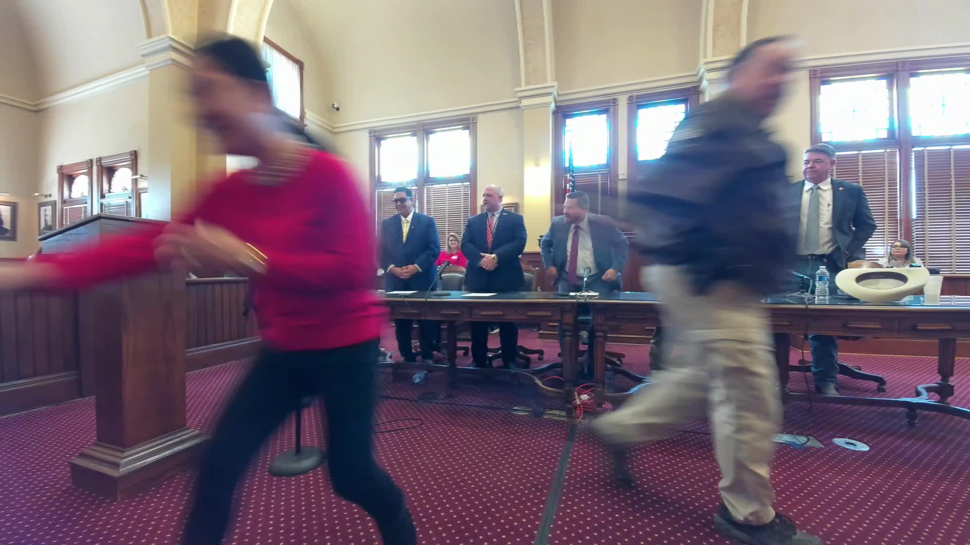 Victoria County officials sworn in at courthouse; commissioners court approves bonds