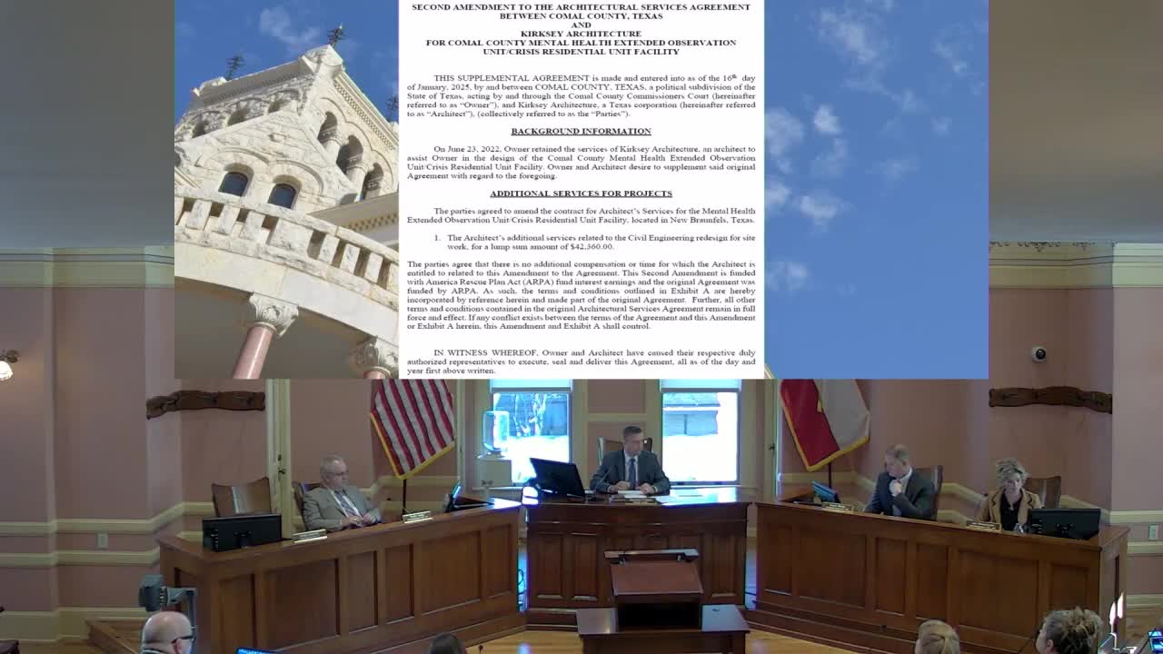 Comal County approves $42,360 amendment to redesign extended observation unit after floodplain elevation changes