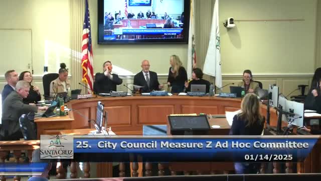 Council creates ad hoc committee to implement Measure Z sugar‑sweetened beverage tax