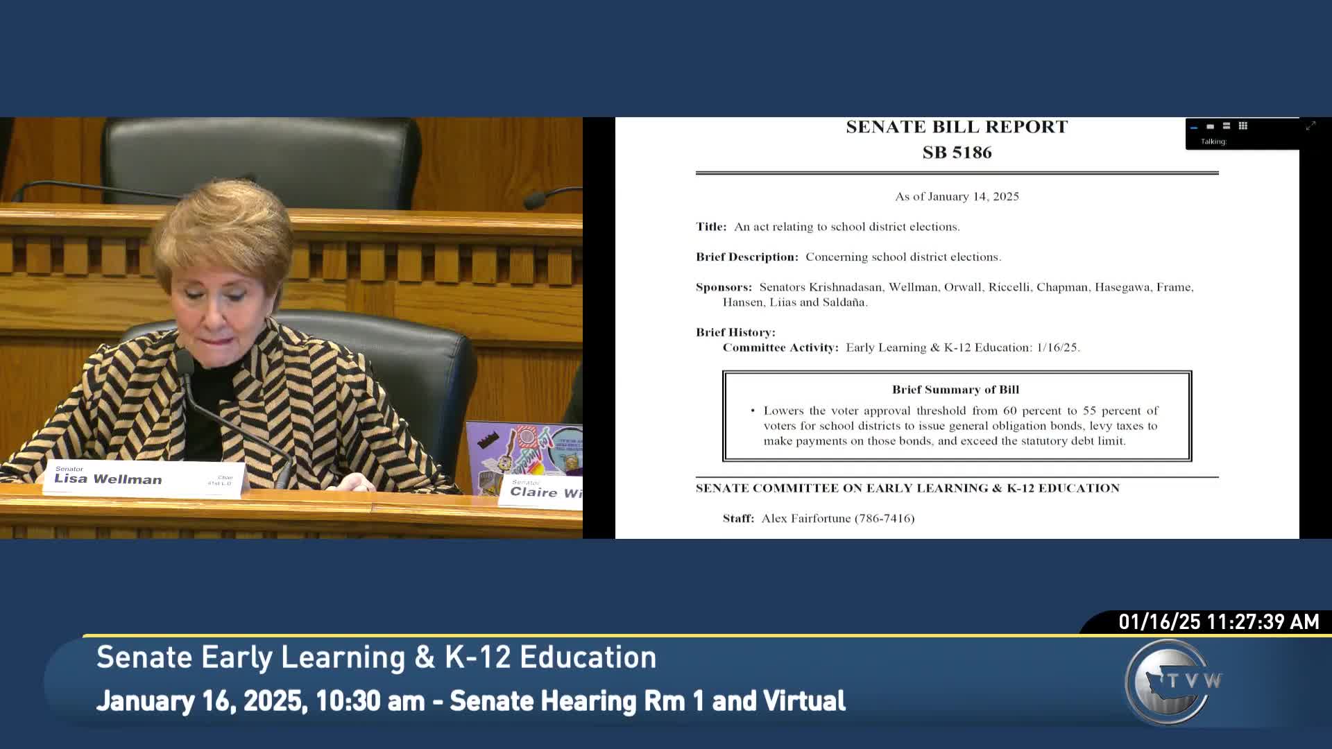 Committee hears bills to reduce school‑bond approval threshold to 55%; supporters urge voter access, opponents cite tax concerns