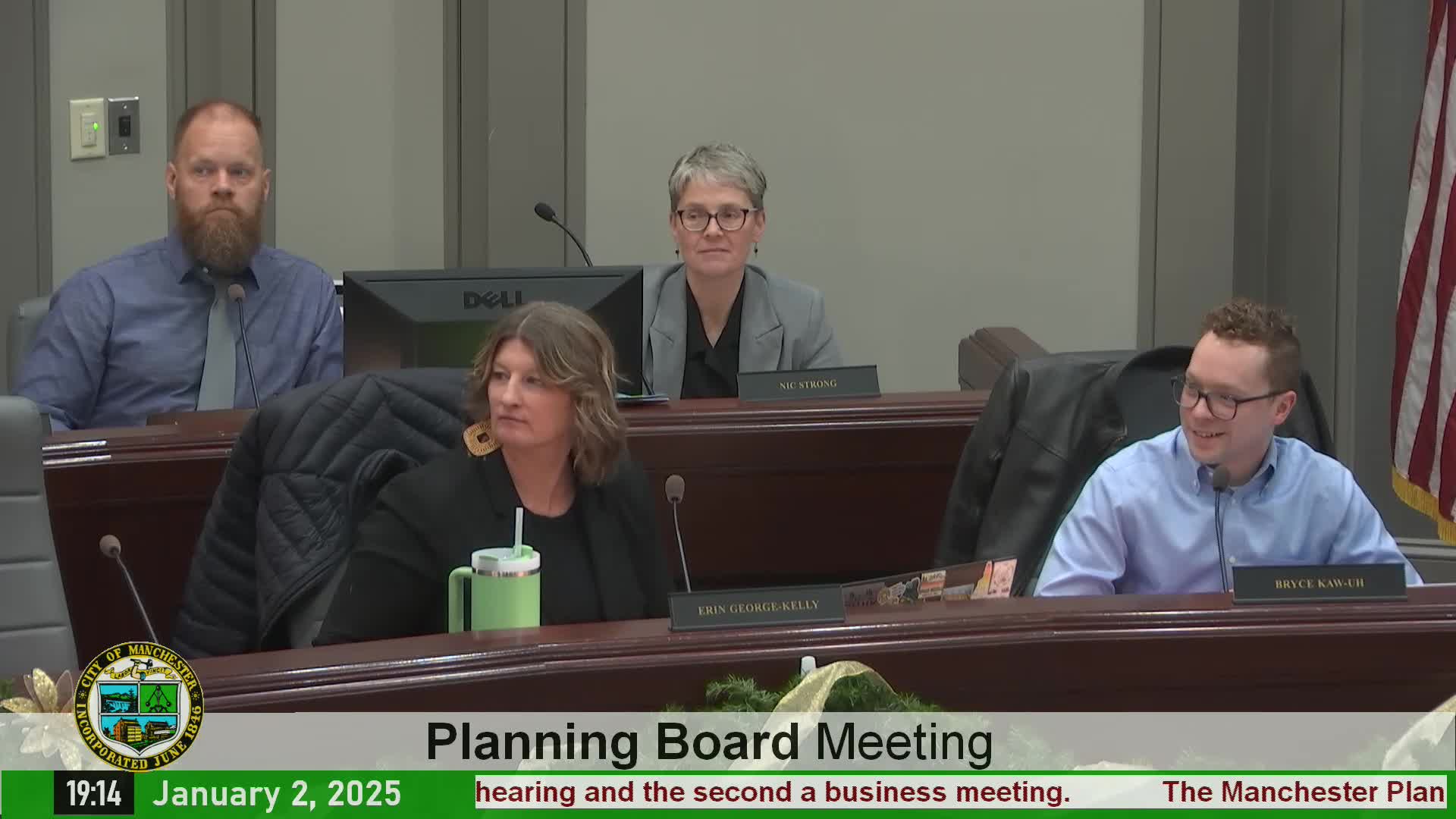 Planning board approves minutes, discusses regional-impact notice from Bedford about Saint Anselm wetlands