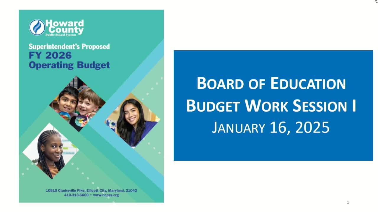 Superintendent formally kicks off FY 2026 budget work sessions; superintendent's proposal asks for $74.3M in new revenue