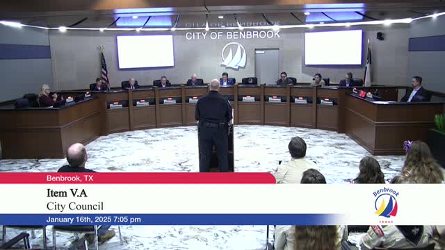 Benbrook council approves minutes, appoints police commander to animal shelter panel and shortens school‑zone hours