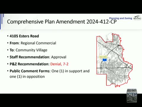 Council hears mixed-use plan for Walnut Hill and Esters; P&Z had recommended denial