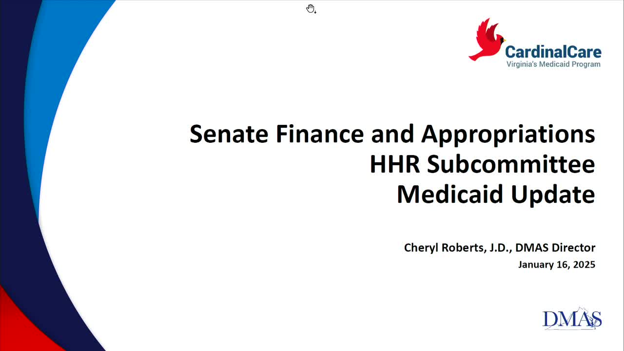 DMAS briefs subcommittee on Medicaid forecast, managed‑care procurement and maternal‑health efforts