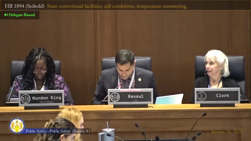 Committee backs substitute to require cell-level measures for extreme temperatures in prisons