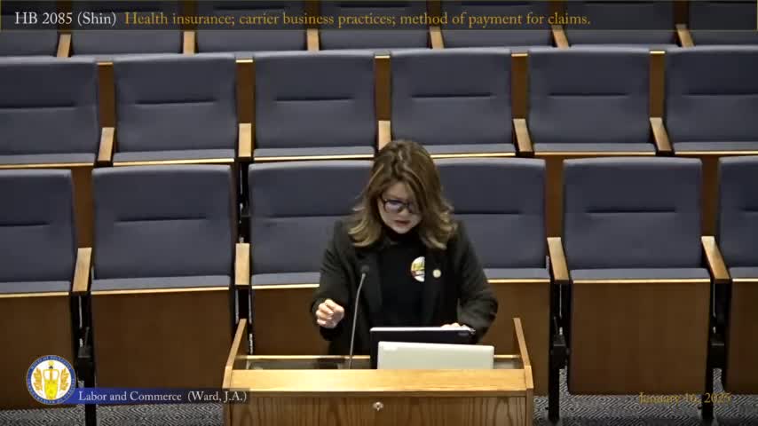 Panel adopts substitute and clears HB 2085 to require disclosure of third‑party processing fees to providers