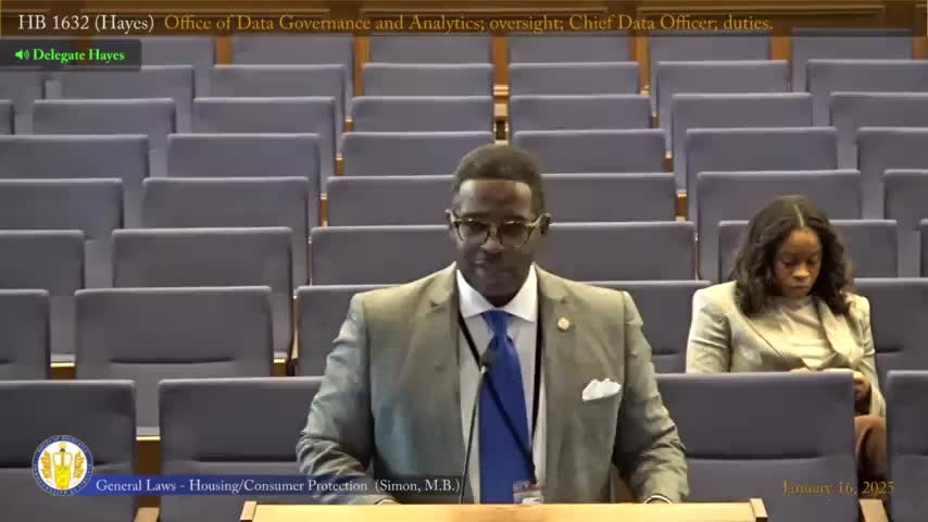 Subcommittee reports HB 1632 to move Office of Data Governance and Analytics functions into VITA