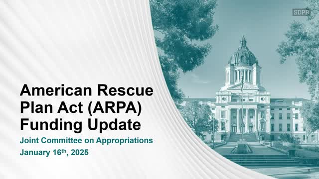 Legislative panel hears ARPA update: $974.5M obligated, most spending due by end of 2026