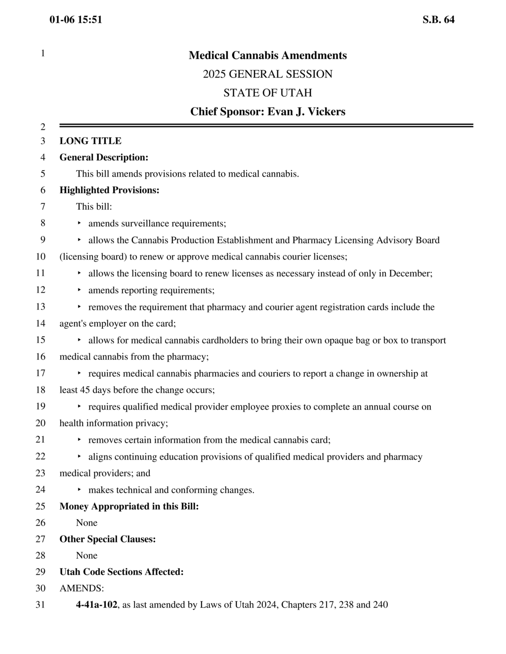 Utah allows nonresident patients to register for medical cannabis during visits