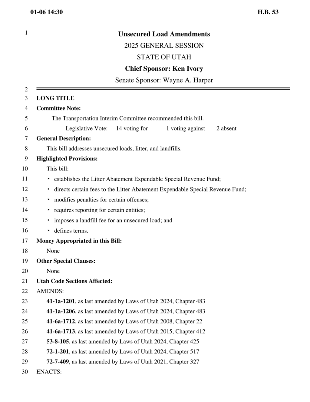 Utah legislature amends vehicle registration fees to support litter abatement efforts