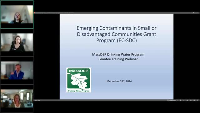 MassDEP reviews ECSDC grant rules, reporting and technical assistance for small water systems