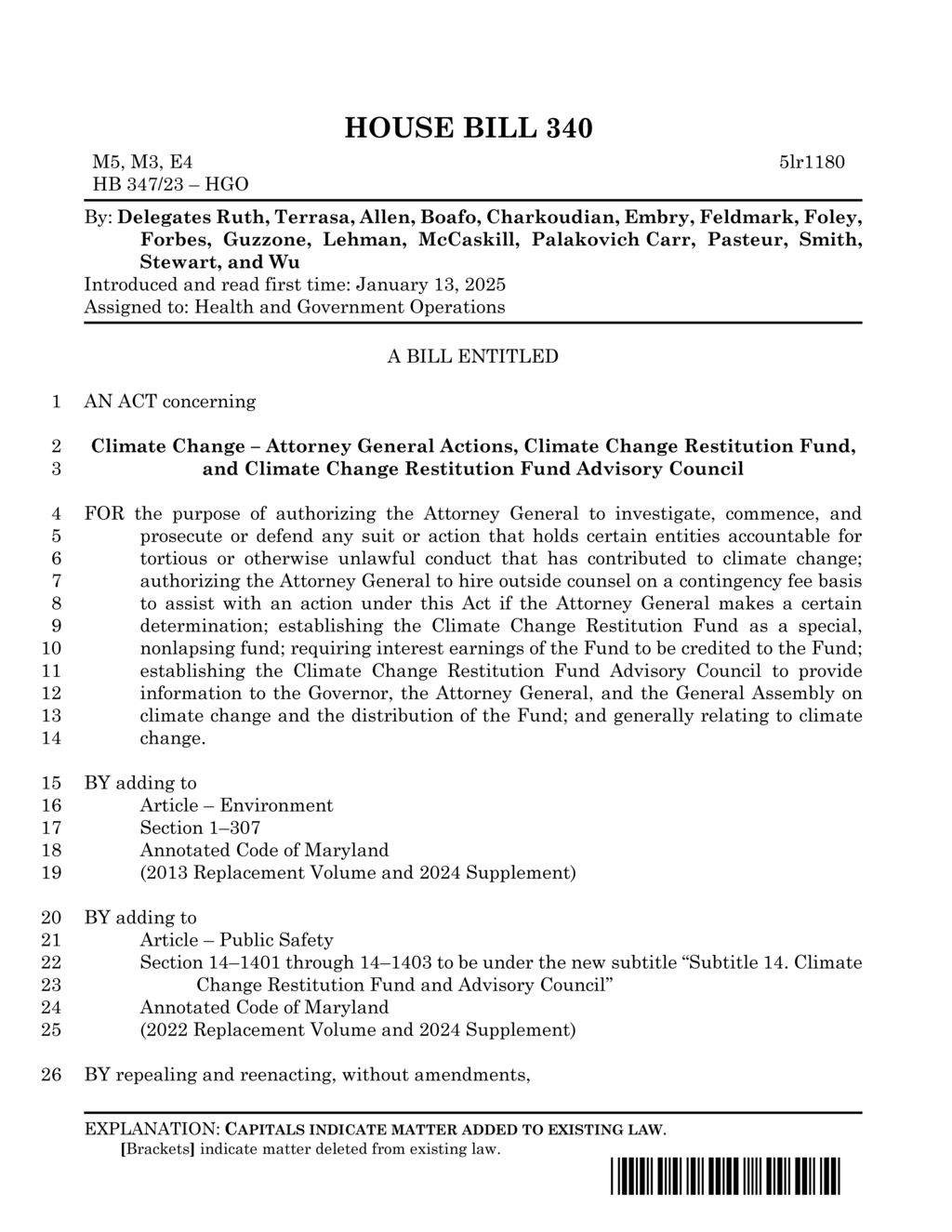 Maryland General Assembly targets fossil fuel companies for climate change accountability