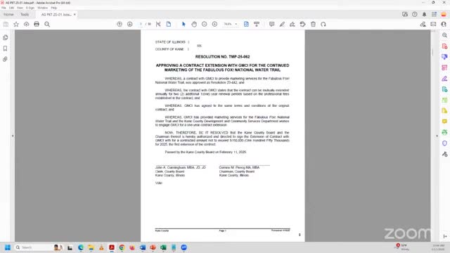 Kane County committee approves one-year extension of GMCI marketing contract for Fox National Water Trail