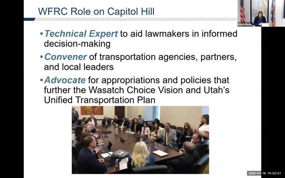 WFRC previews 2025 legislative session priorities and federal outlook