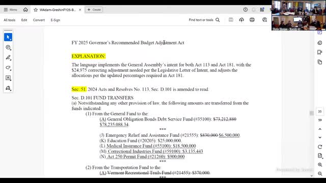 House Transportation Committee reviews technical Budget Adjustment Act fixes for trails and DMV funds