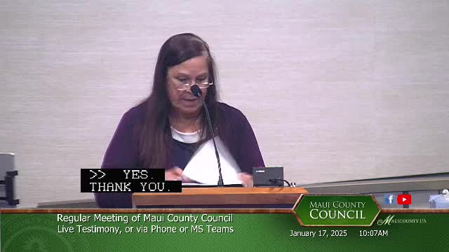 Votes at a glance: Maui County Council, Jan. 17, 2025