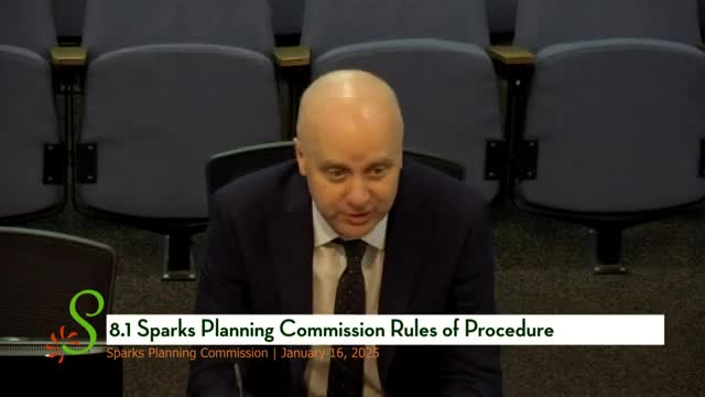 Planning commission continues rules‑of‑procedure review and elects representatives and officers