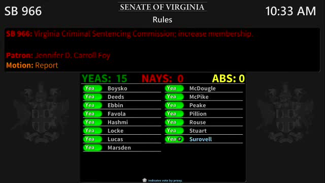 Votes at a glance: Rules Committee reports multiple bills including criminal sentencing membership change, cybersecurity review and several commissions and work