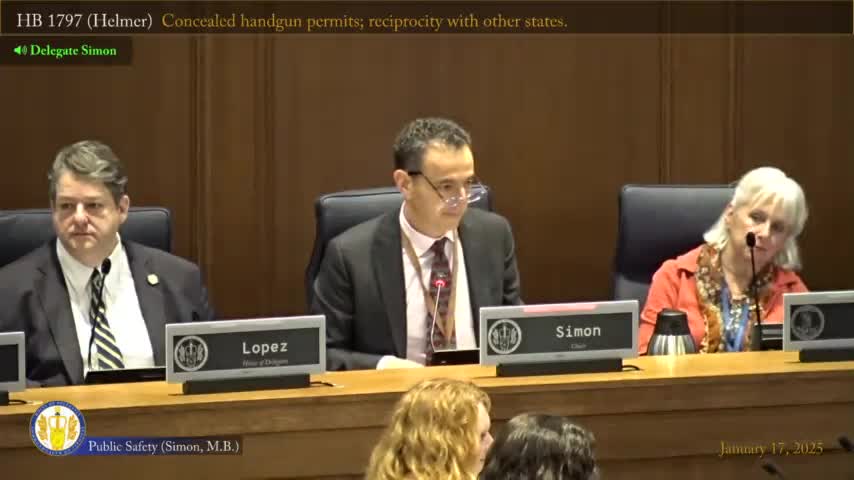 Committee adopts amendment to clarify reciprocity for active-duty service members in concealed-carry bill