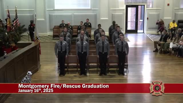 Montgomery Fire Rescue swears in 18 new firefighters at Class 2024 B graduation