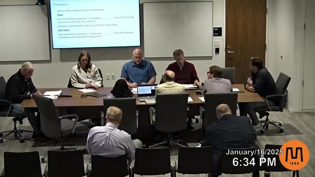 Planning commission elects chair and vice chair; approves minutes and site-plan findings