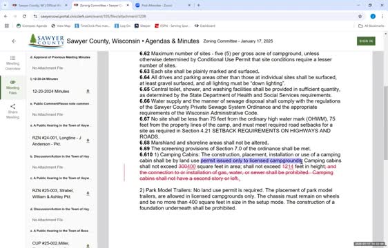 Zoning staff outlines 2024 accomplishments and proposes camping-cabin definition update amid town–county coordination concerns