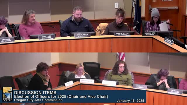 Oregon City Arts Commission readies public-art renovation grant and vendor list; staff to finalize application by email