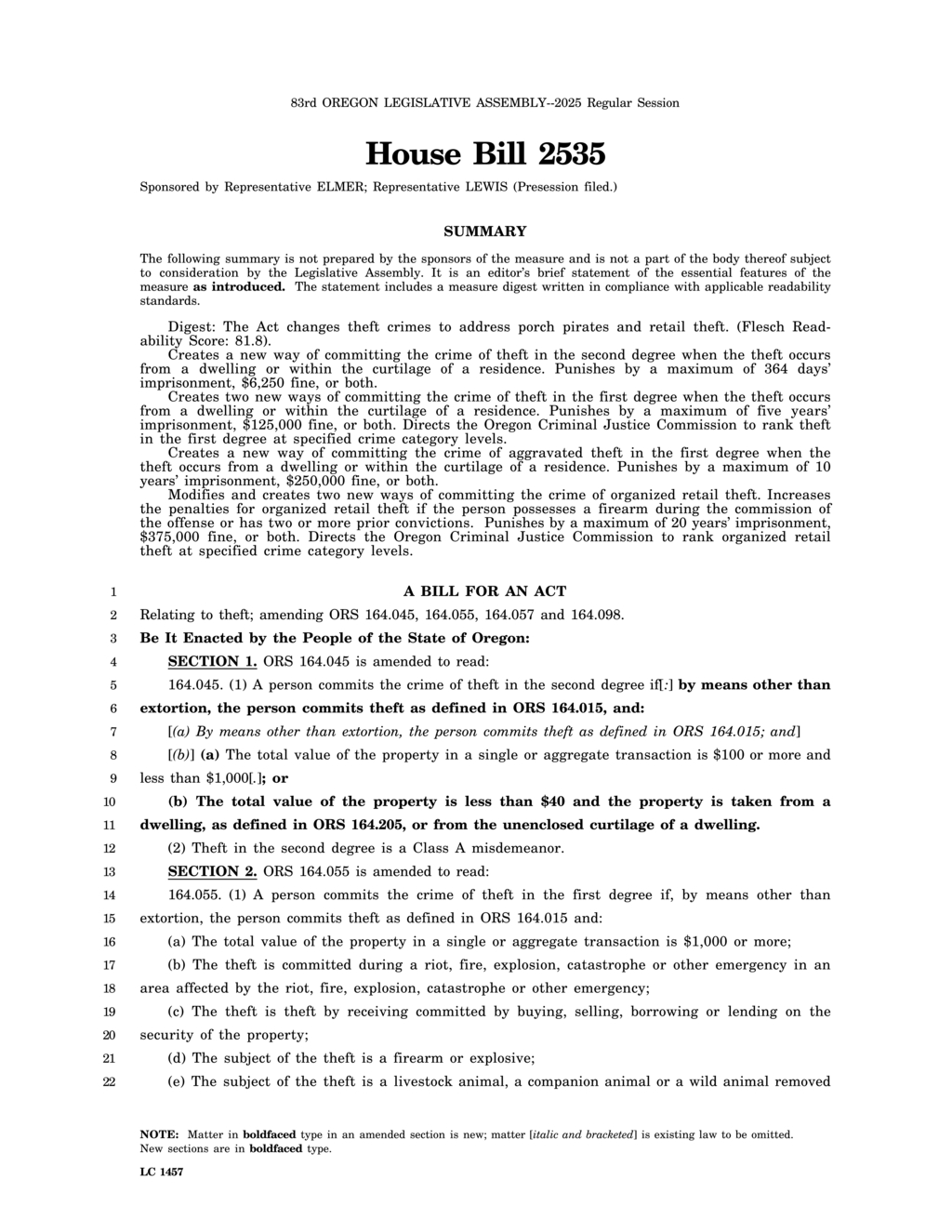 Oregon revises theft laws increasing penalties for aggravated and organized retail theft