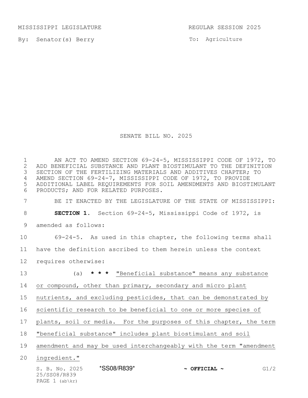 Mississippi commissioner mandates proof for soil amendment claims and product transparency