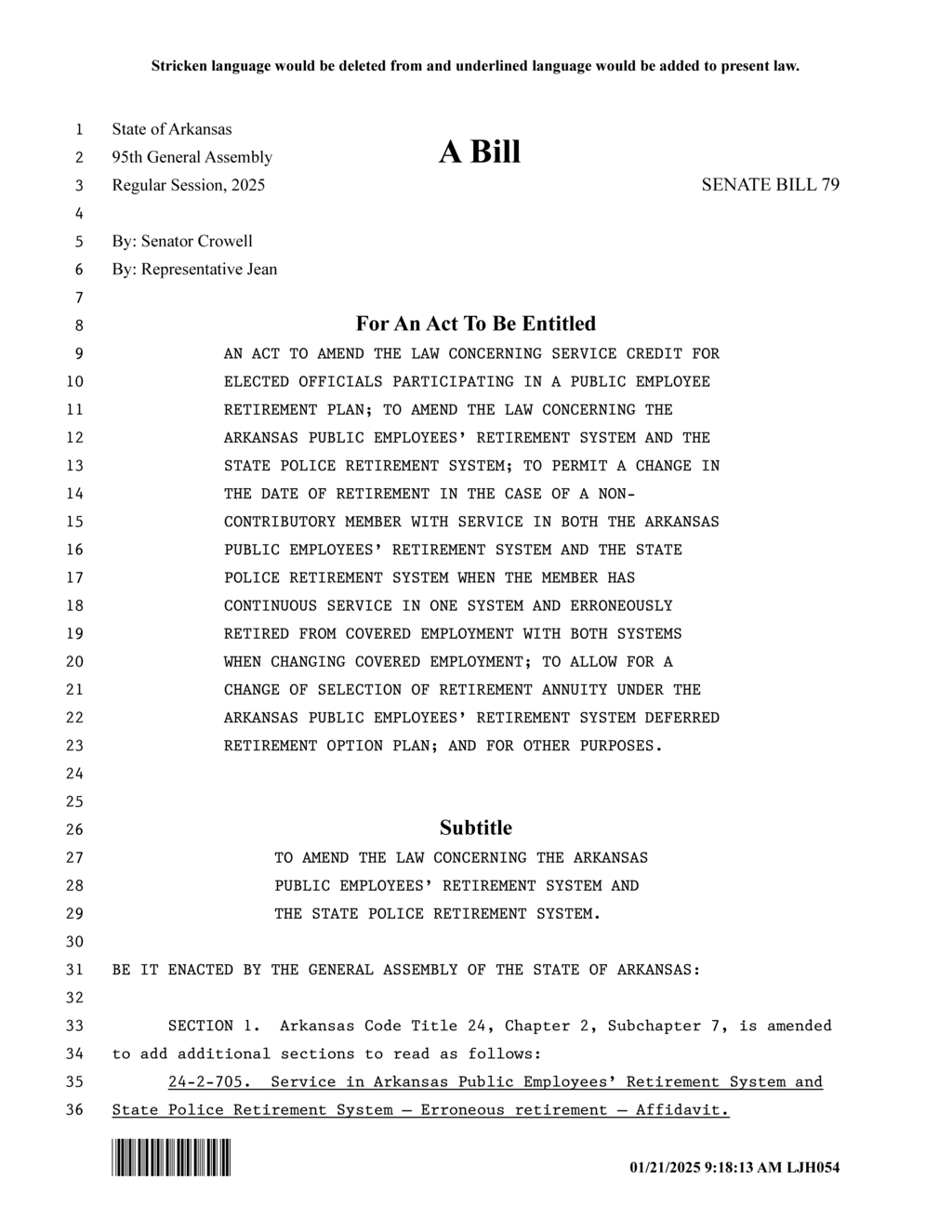 Arkansas lawmakers propose changes to retirement benefits for public employees and state police