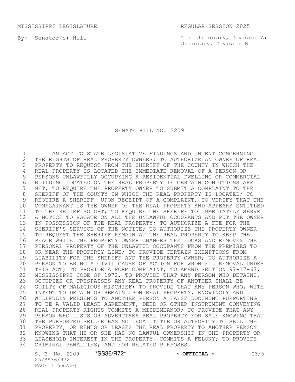 Mississippi amends malicious mischief laws to strengthen property protection measures